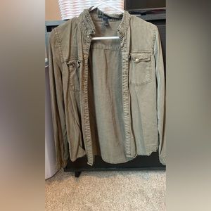 Women’s Army green shirt/button up
